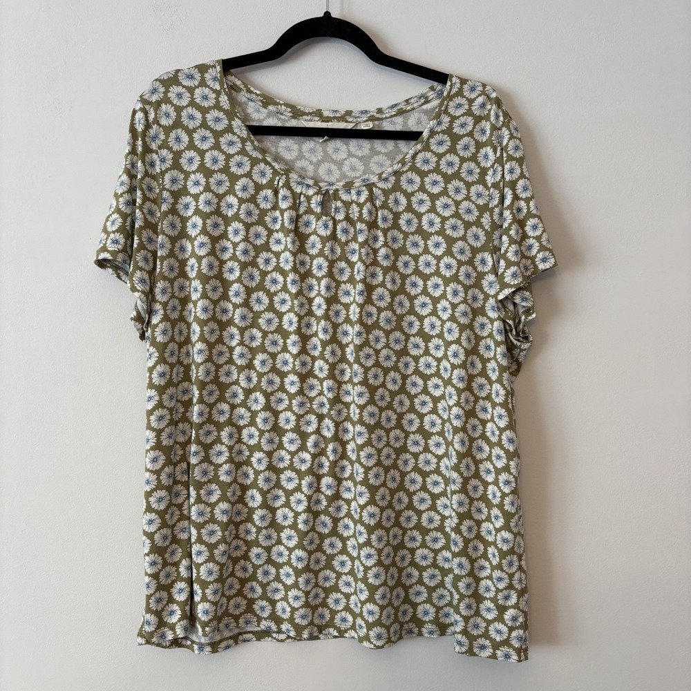 Seasalt Cornwall Bamboo Cotton Blend Floral Appletree Top Size 22 Boho Cottage
